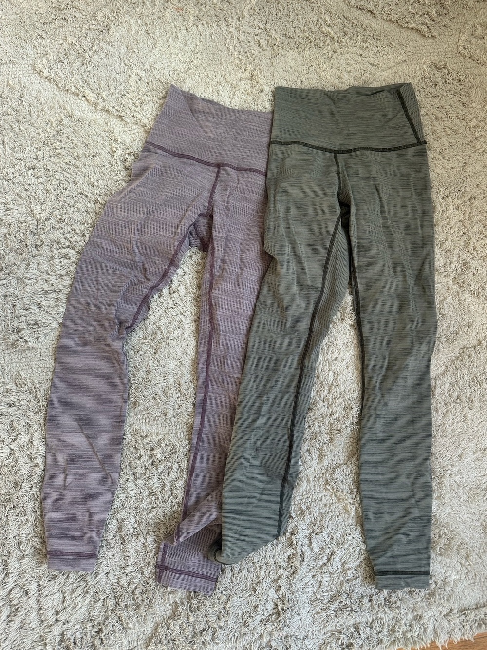 Lululemon purple green wunder under leggings 2 bundle lines